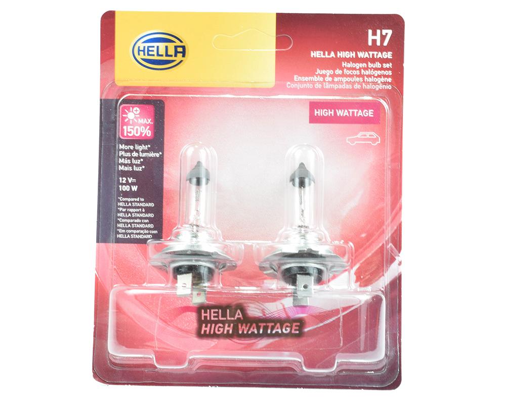 HELLA H7 100WTB High Wattage Bulbs, 12V, 2 Pack